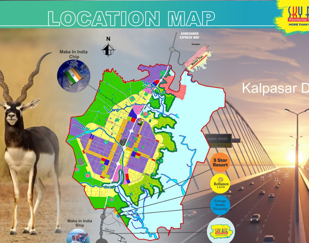 Sky Rise Township Location Map Dholera Smart City Gujarat