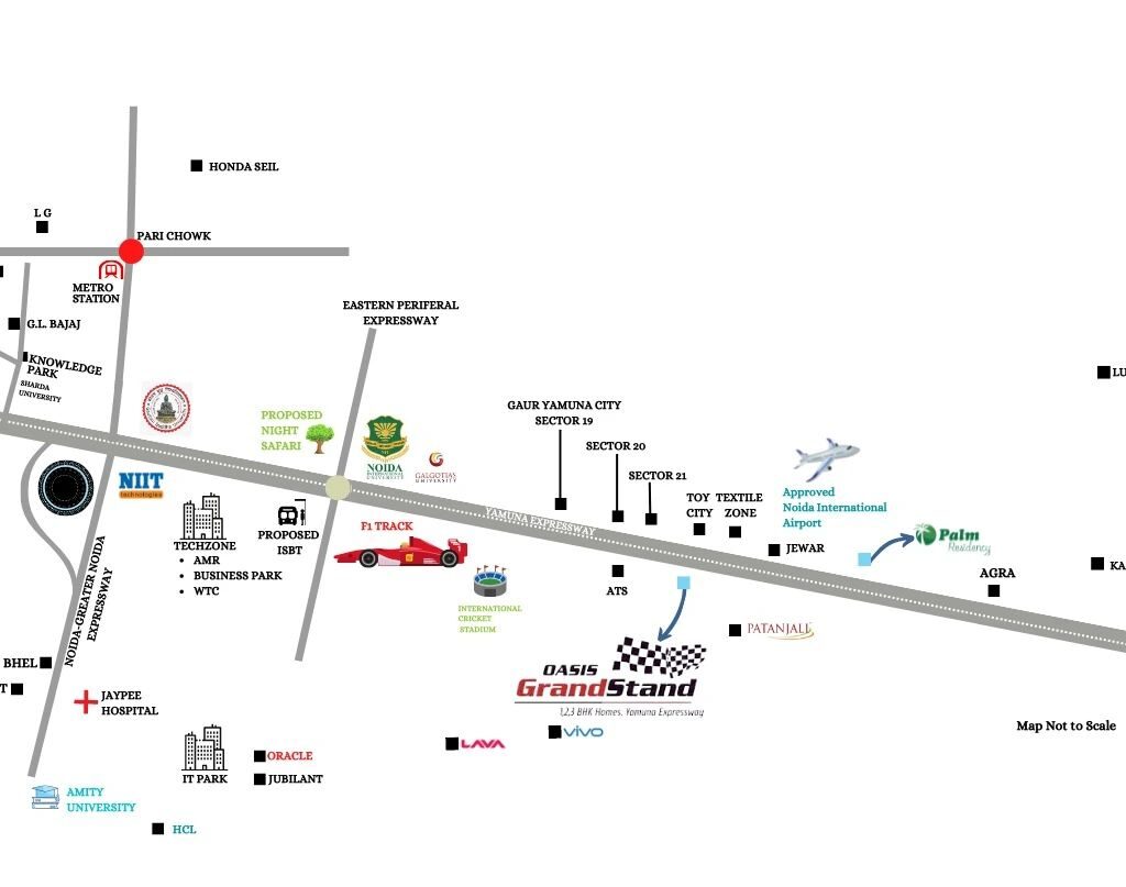 Oasis Grandstand location map Sector 22D Yamuna Expressway