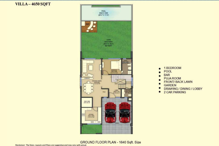solitairian city 4650 sq ft floor plan 3BHK villa ground floor Sector 25 Yamuna Expressway Greater Noida